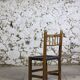 Chaise brutaliste bois et cuir espagnol, 1950