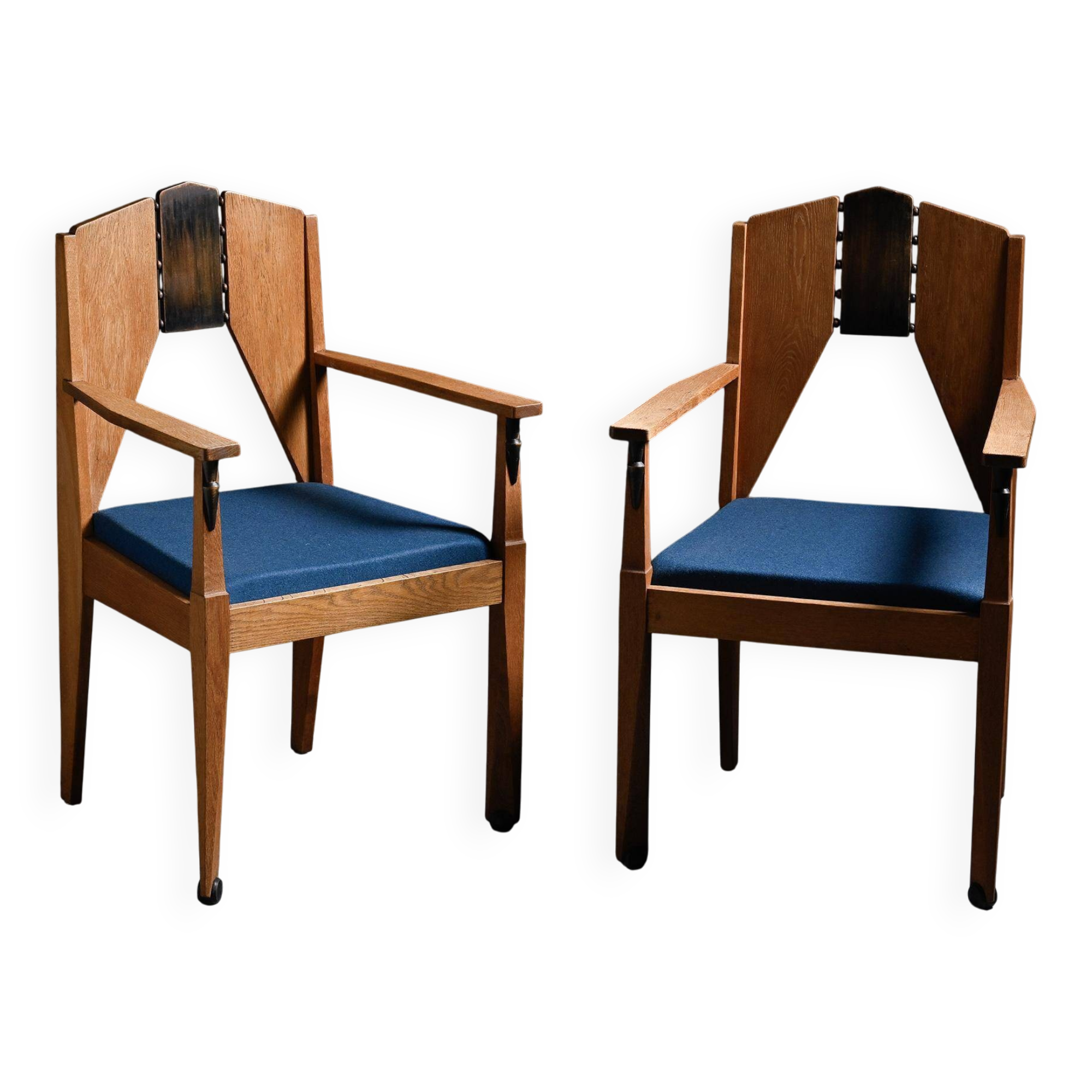 Paire de fauteuils Amsterdamse School en chêne par J.J. Zijfers, 1928