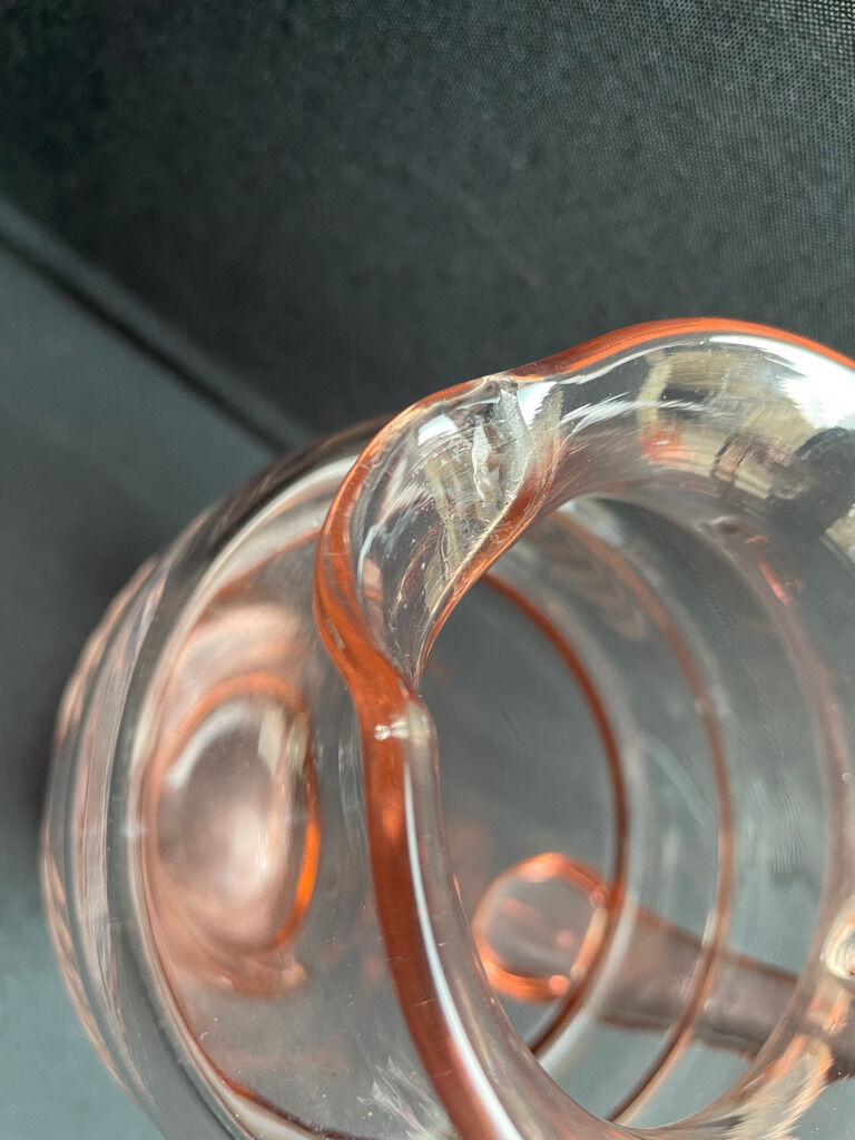 Service for 4 people - Art Deco - Glass or 1/2 pink crystal blown and cut