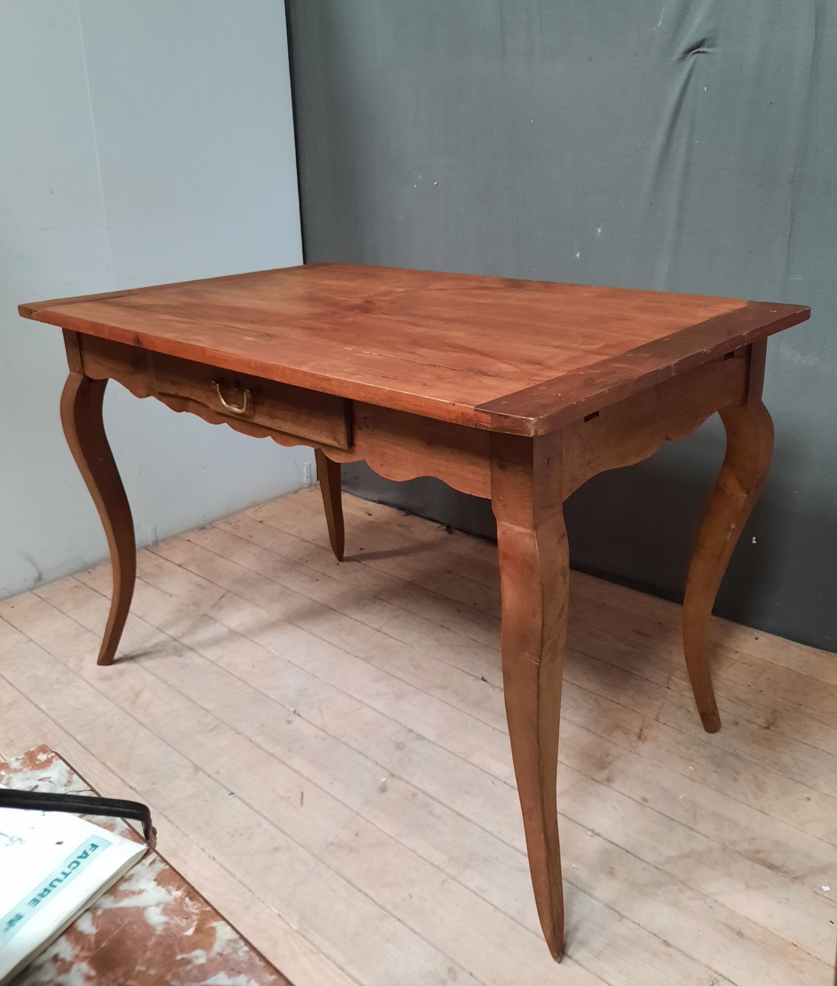 Louis XV table in natural wood
