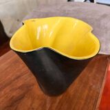 20th Century Elchinger Yellow And Black Vase