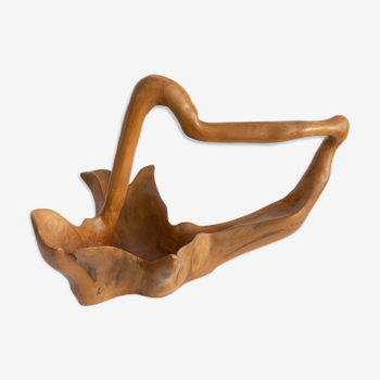 Brutalist fruit cup olive wood