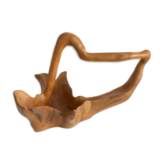 Brutalist fruit cup olive wood