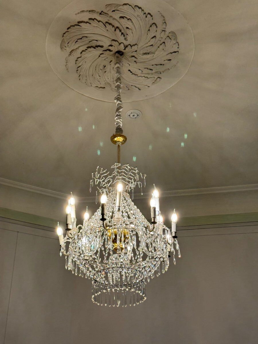Crystal beaded chandelier, circa 1800