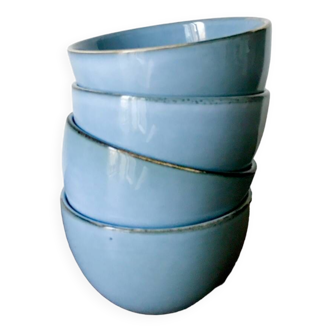 Set of 4 blue ceramic bowls