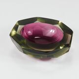 Flavio Poli Sommerso Caviar Murano Glass Bol Diamant par Seguso, Italie, années 1960