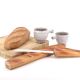 Bread knife in the shape of a wooden and stainless steel baguette