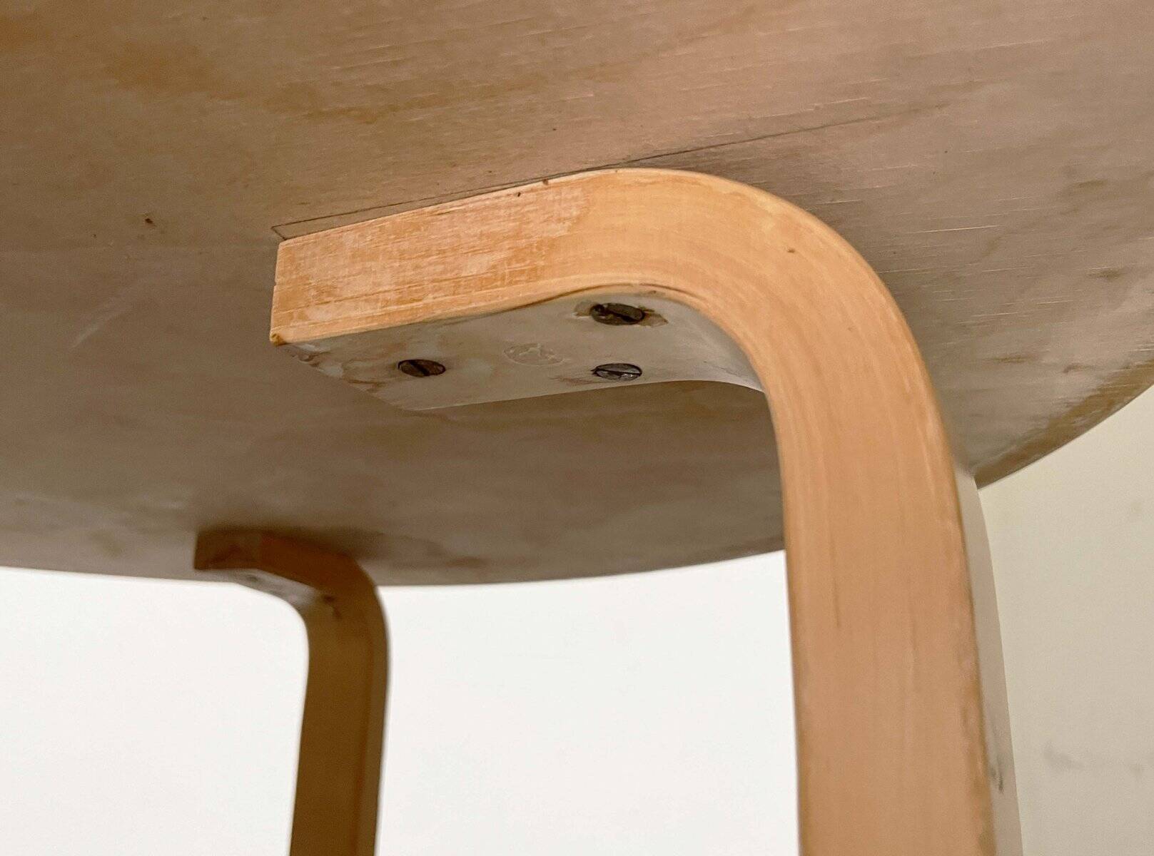 Mid-century modern yellow linoleum coffee table by Alva Aalto for Artek, Finland, 1960s.