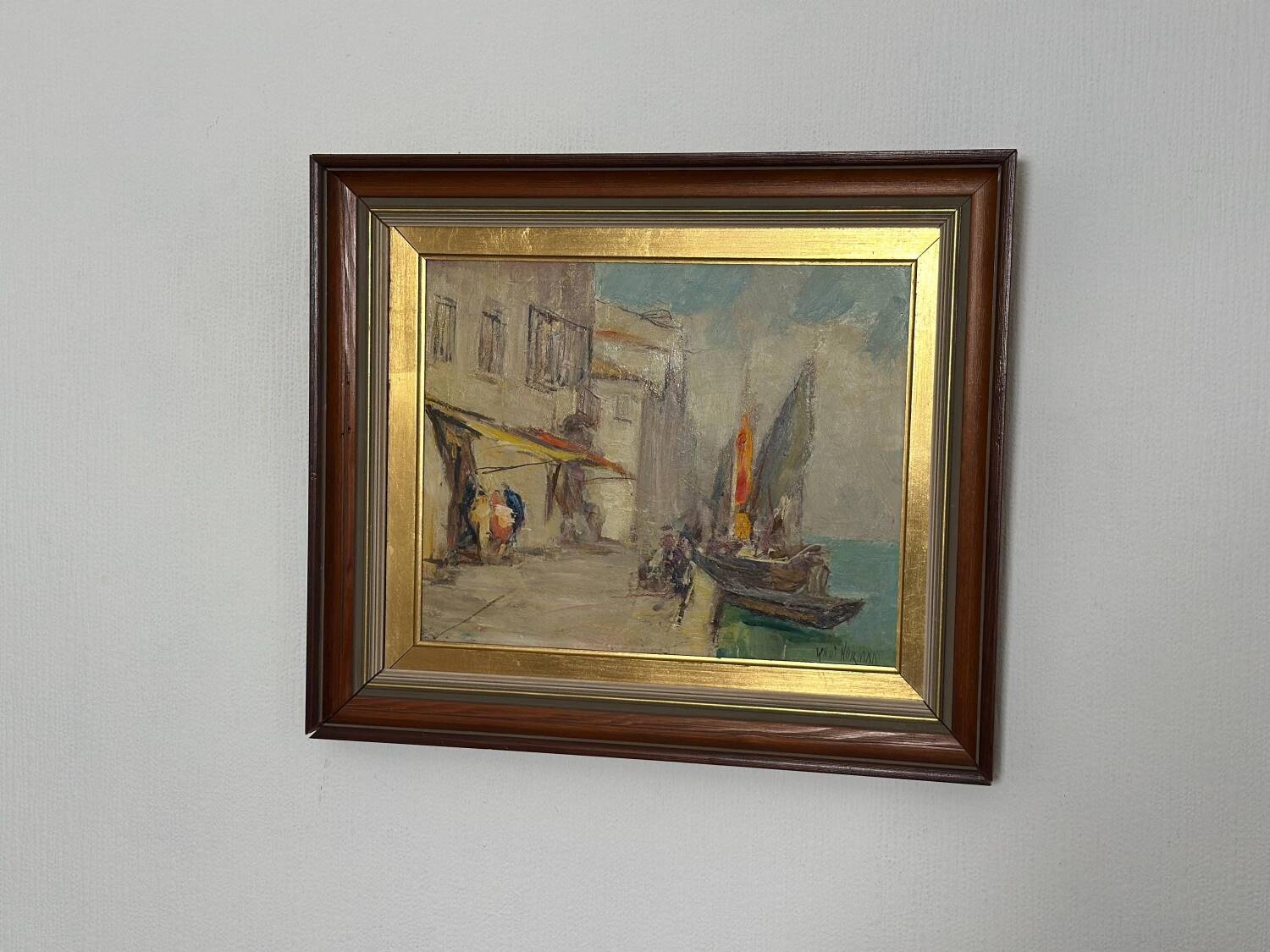 Swedish Oil on Panel – “Venice” by Knut Norman – Vintage & Framed