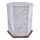 Table d'appoint en marbre hexagonal de Carrare, monolithe italien.