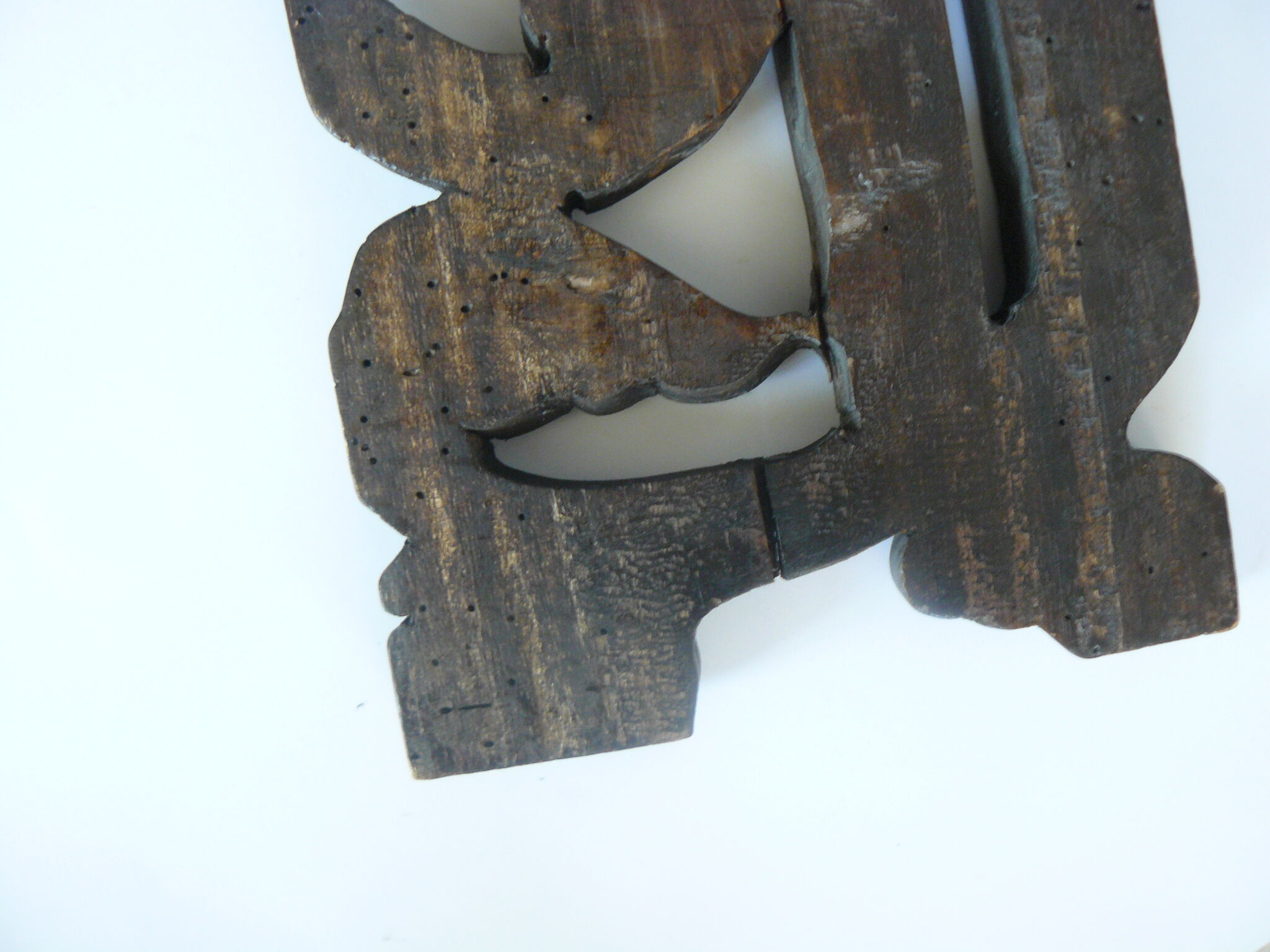 Old wooden pediment
