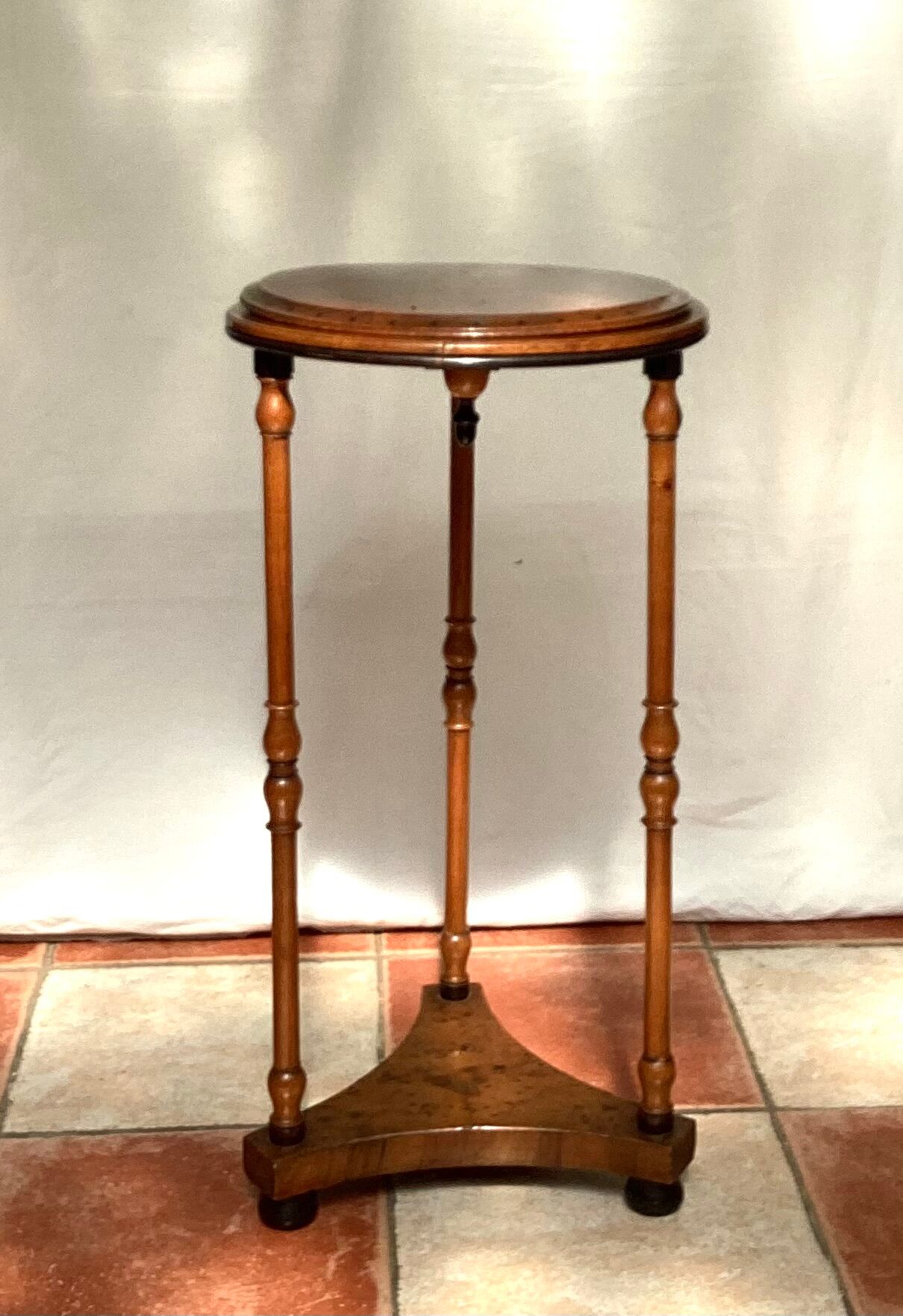 Wooden side table with three legs vintage