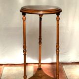 Wooden side table with three legs vintage