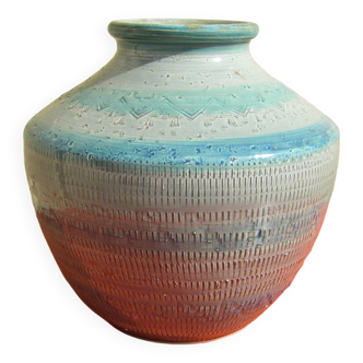 Vase Rimini Blu par Aldo Londi pour Bitossi