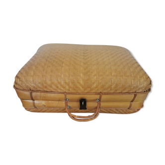 Vintage wicker suitcase