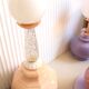 Table lamp pink opal, glass and brass