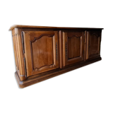 Louis XV 3-door walnut sideboard on plinths