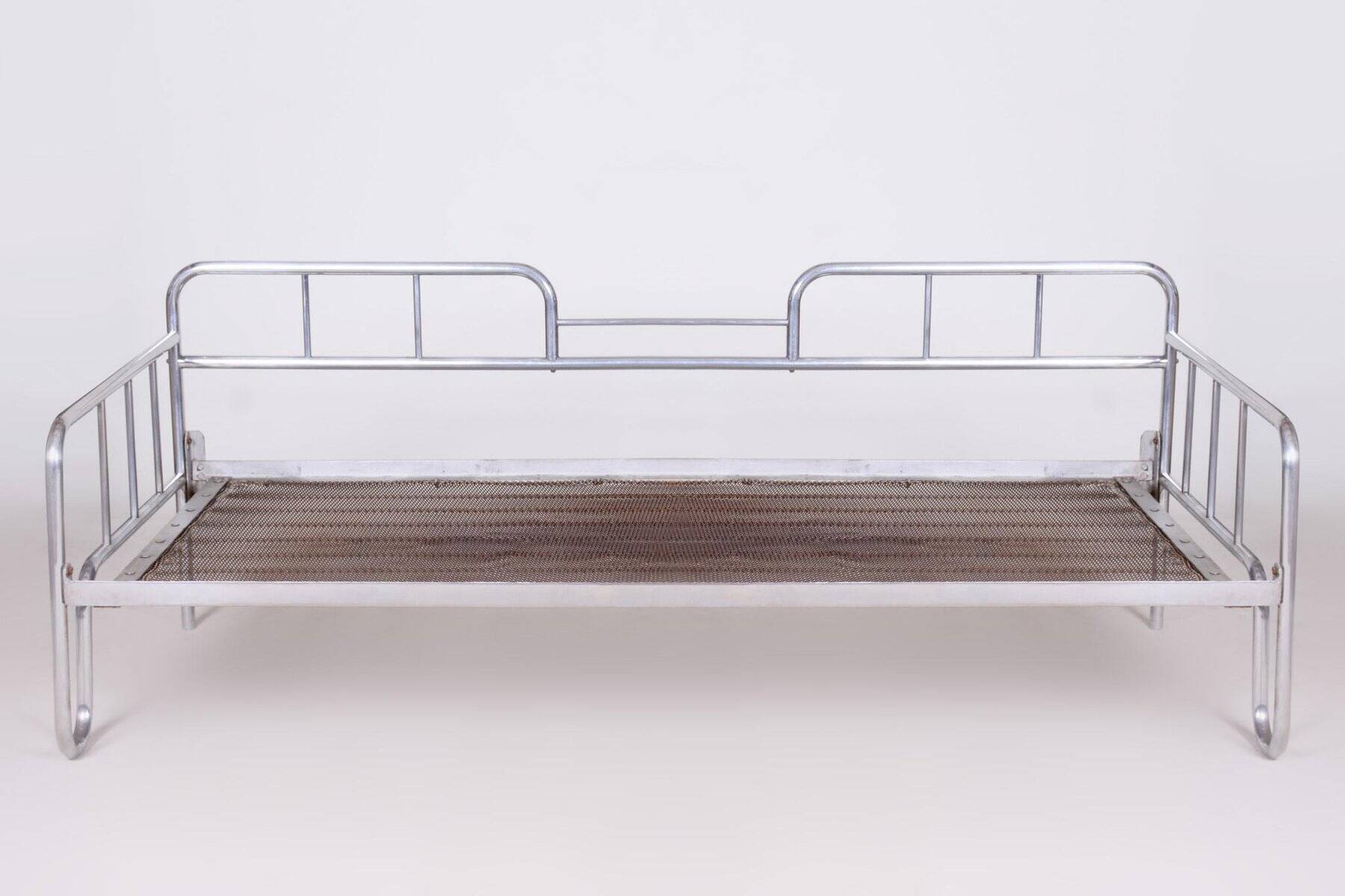 Bauhaus Blue Chrome Sofa, Czechia, 1930s