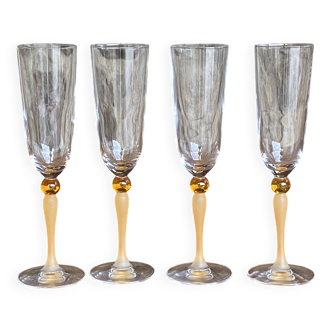 4 flutes de champage cristal d’Arques