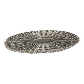 Oval crystal dish