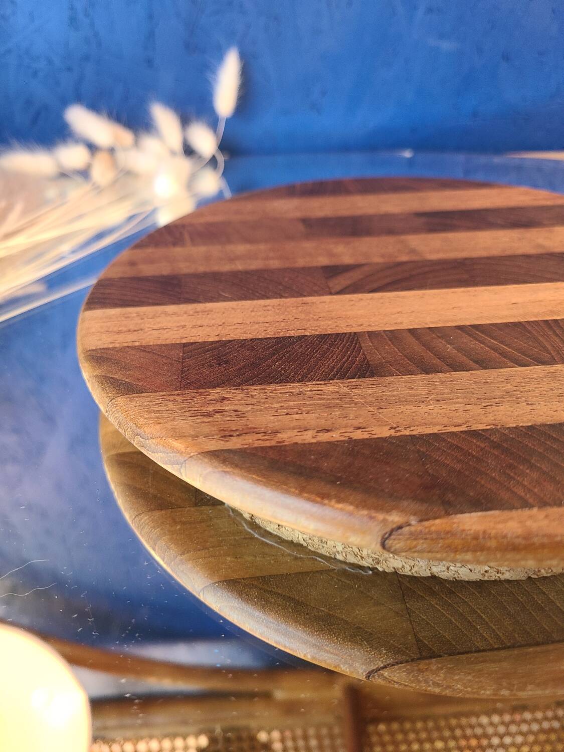 Vintage trivet in olive wood