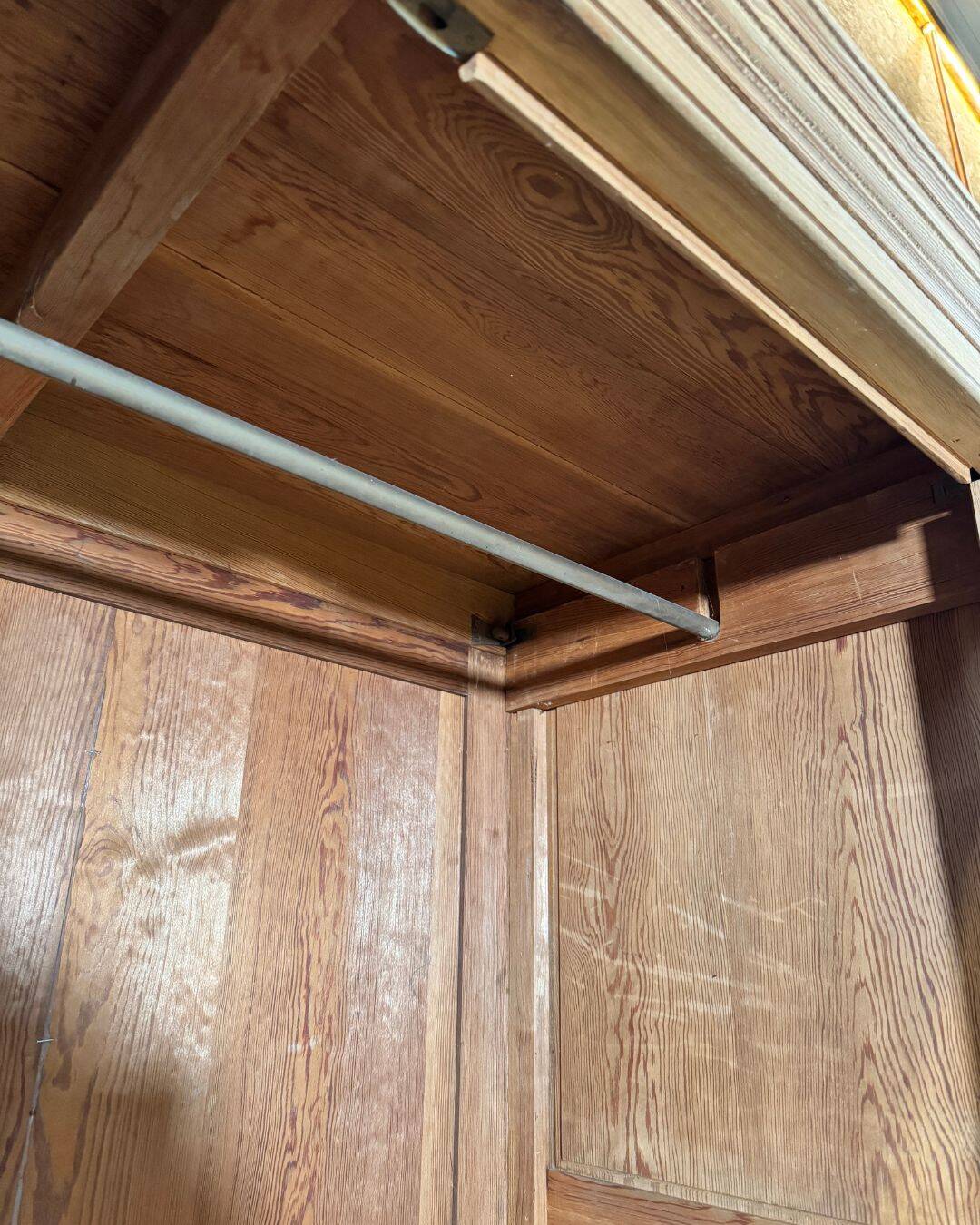 Antique wardrobe in solid pitch pine
