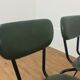 Set de 4 chaises années 50, métal et skaï vert