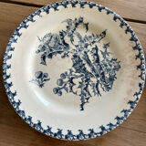 6 antique dessert plates, ironstone Gien Chardons