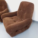 Pair of vintage corduroy armchairs from the 70s