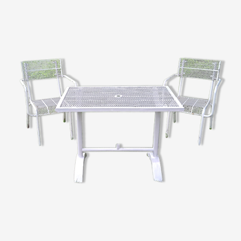 Set 2 armchairs and garden table Malaval
