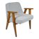 Vintage armchair 366 model, 1960s, fully restored, J. Chierowski, blue, teak