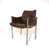 Röder Söhne Set of 3 leather office/dining room chairs by Miller Borgsen