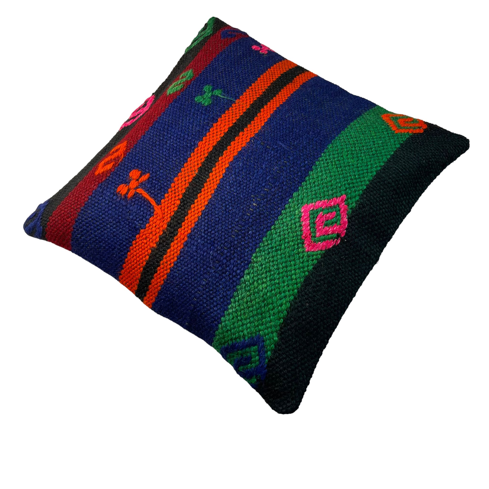 Housse de coussin en kilim turc vintage 40x40cm