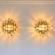 Pair of Venini wall sconces in cut Murano glass, circa 1970.