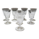 8 anciens verres à pied en cristal de style Caton