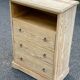 Louis Philippe chest of drawers with 3 drawers renovated in raw solid wood