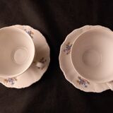 2 cups and saucers in german porcelain lehmann weiden (bavaria)