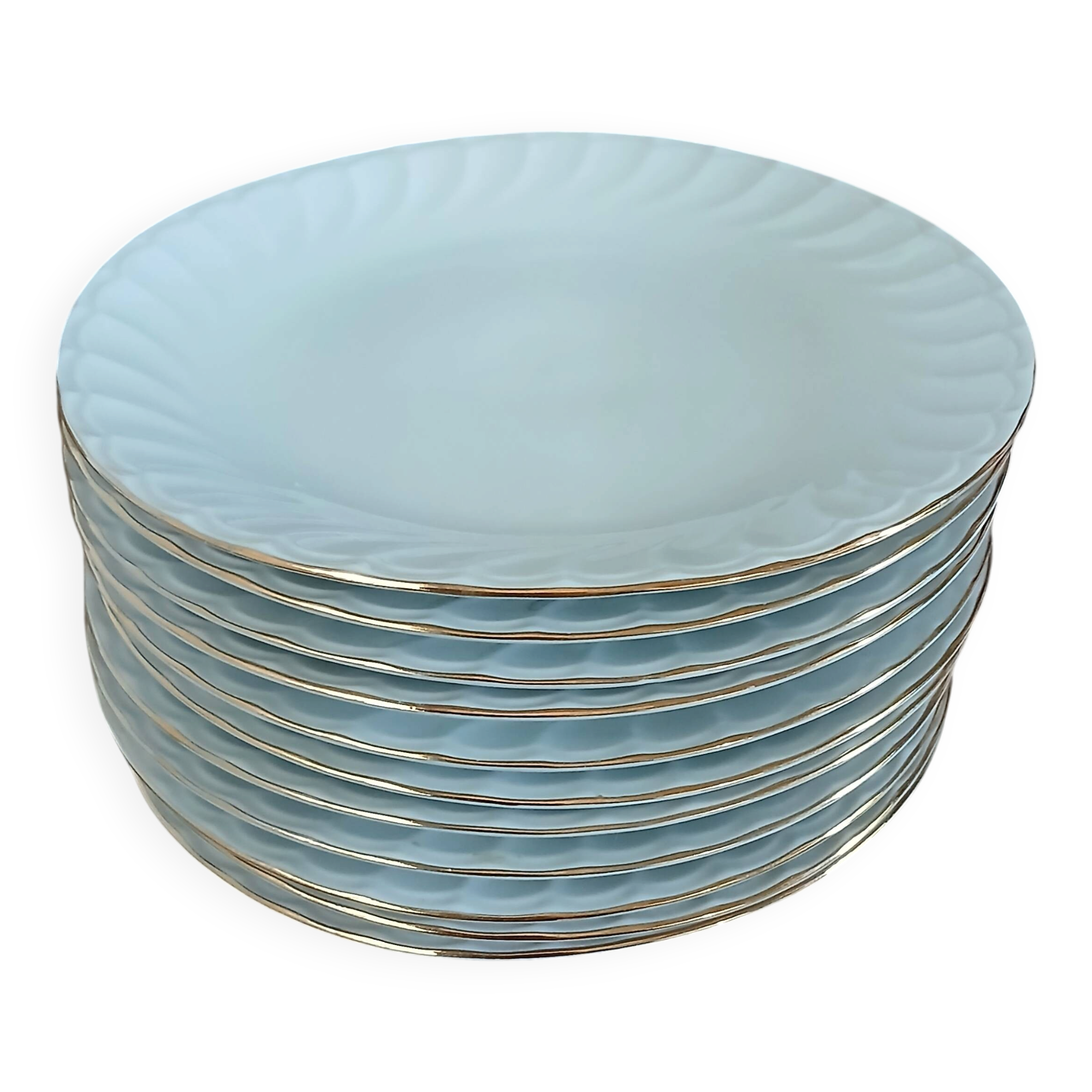 11 antique porcelain dessert plates