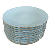11 assiettes à dessert anciennes en porcelaine