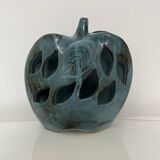 Openwork ceramic apple lamp from Les Grottes Dieulefit
