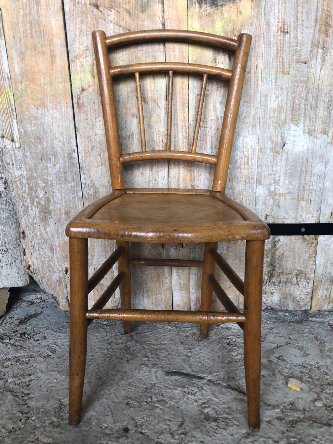 Chair bistrot in wood turned 70s vintage