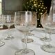 Set of 7 old etched glass stemware
