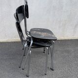 Black marbled formica chairs