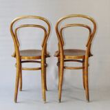 2 chairs n°14 - 1/2 by Kohn 1905, perforated wooden seats