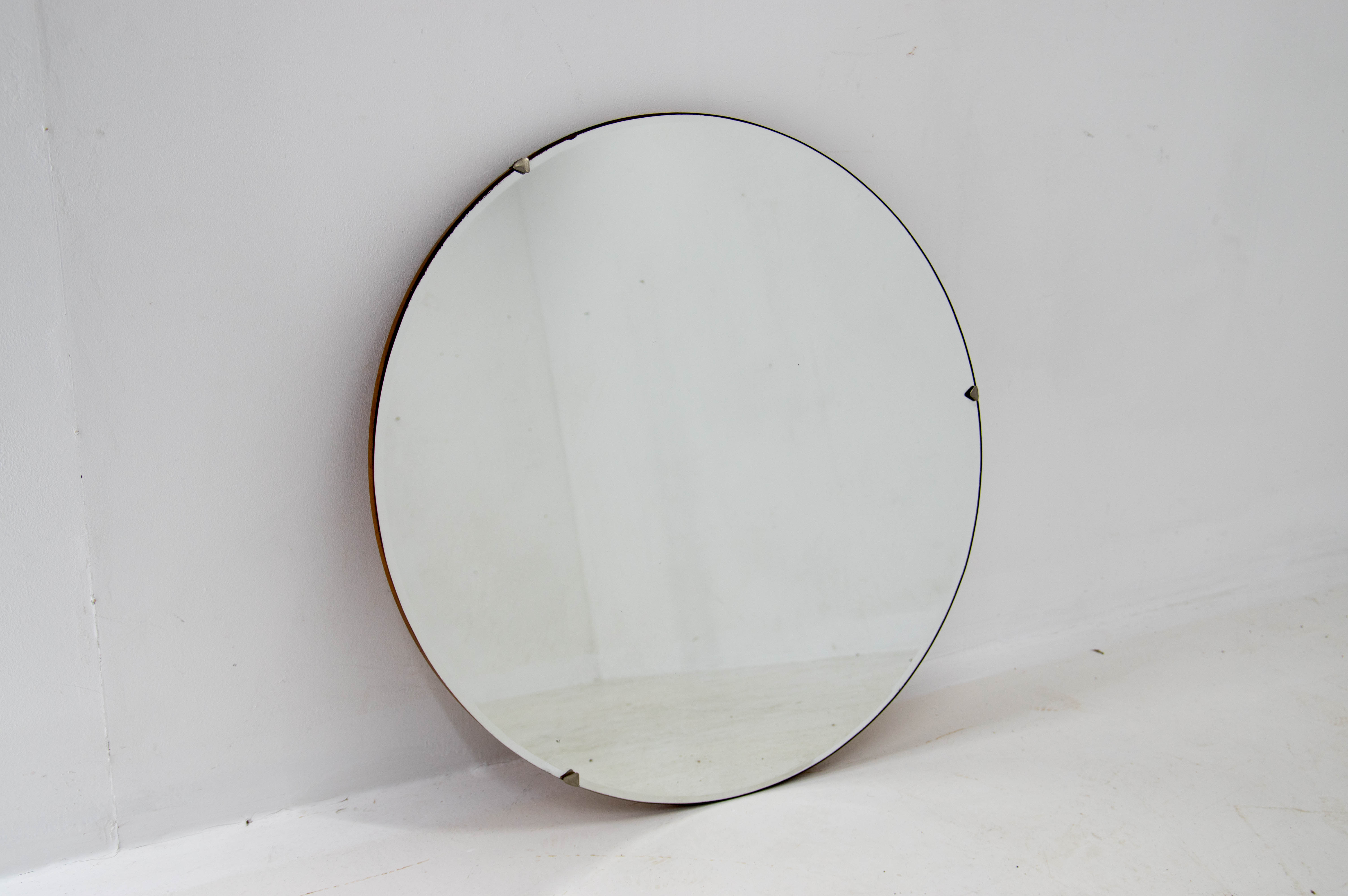 Mid-Century Round Mirror, Romania, 1970s