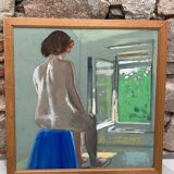 Nude at blue stool 52x52.5cm