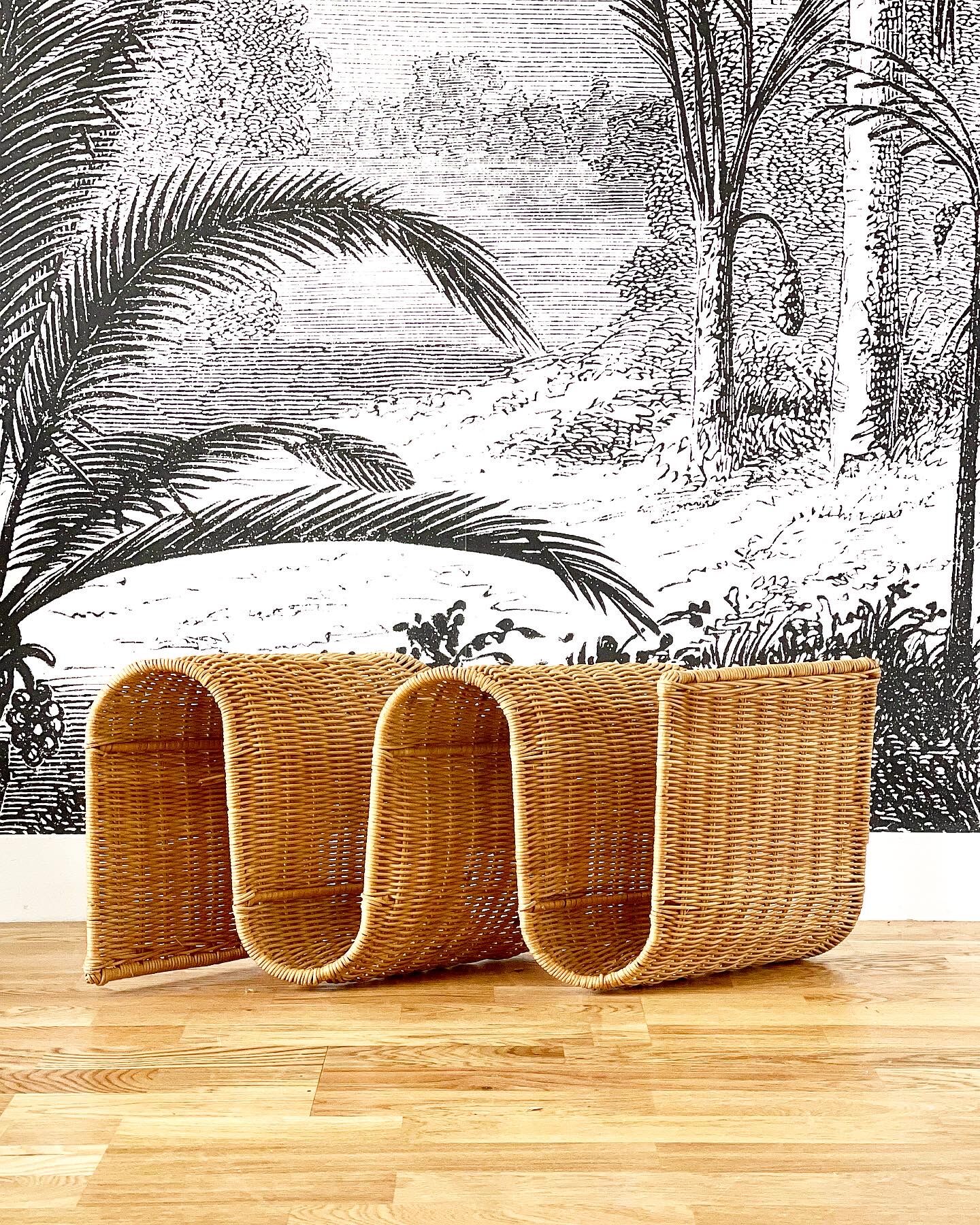 Rattan magazine holder 1970