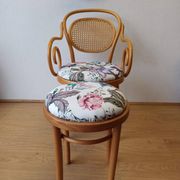Wooden chair and stool, 1950 .