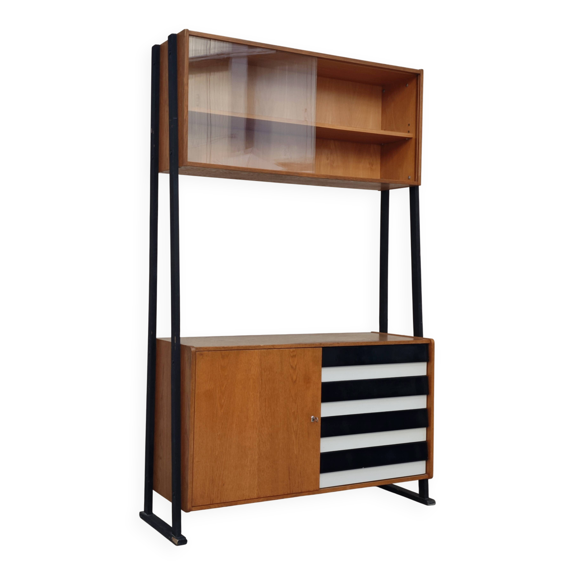Library buffet U 458 black by Jiri Jiroutek for Interier Praha 1960