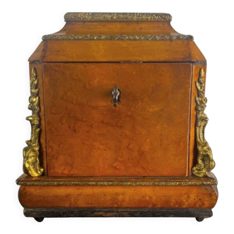 Jewelry boxes or wooden box with key - conservation period xixth - france